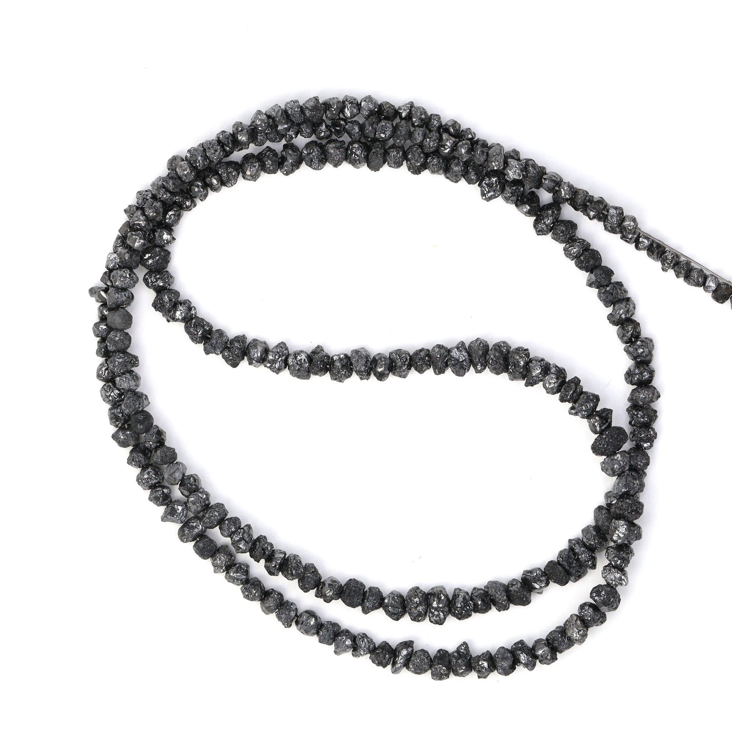 Black Diamond 3mm Hand Faceted Chips Bead Strand