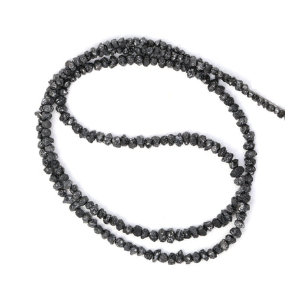 Black Diamond 3mm Hand Faceted Chips Bead Strand