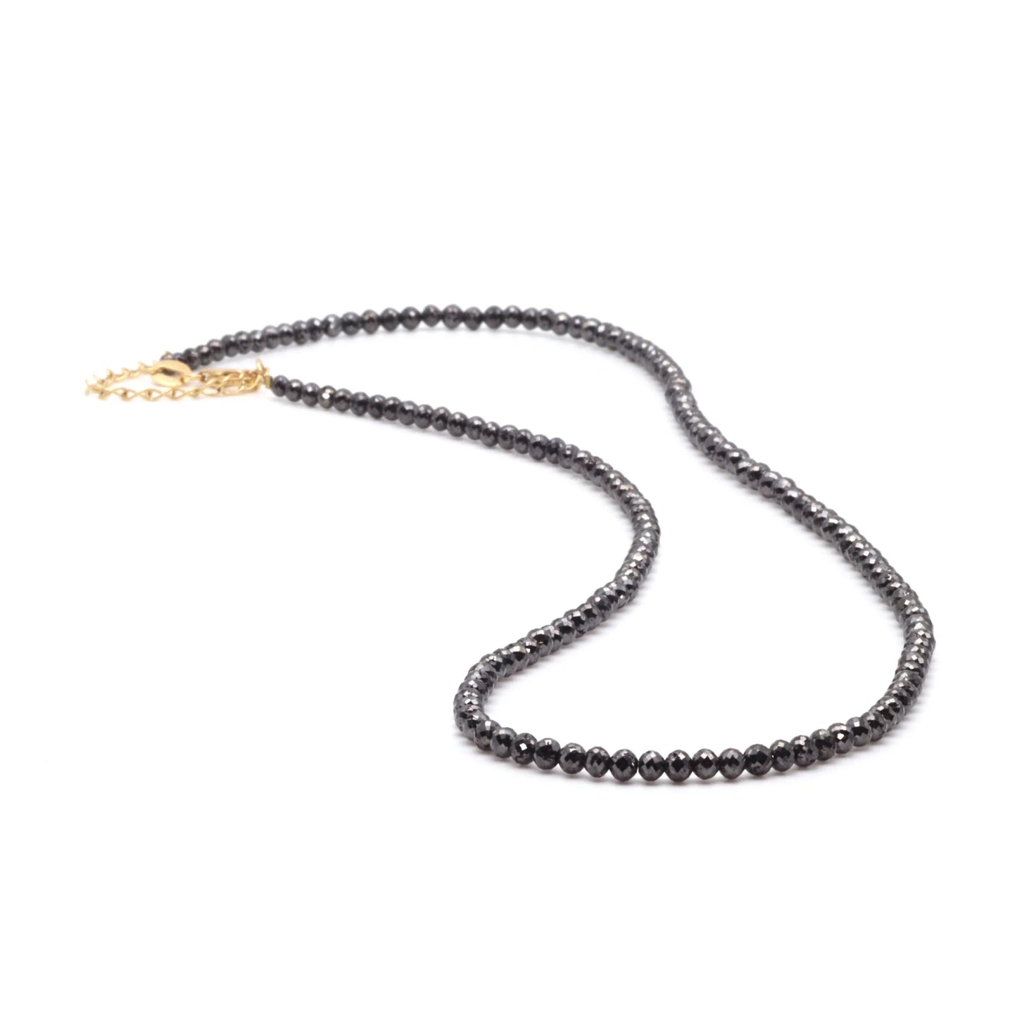 18k Black Diamond Bead Necklace (~33ct)