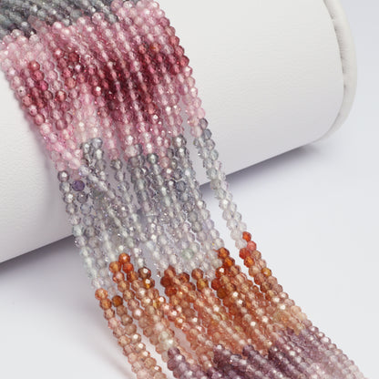 Multi Spinel 2mm Faceted Rounds Bead Strand