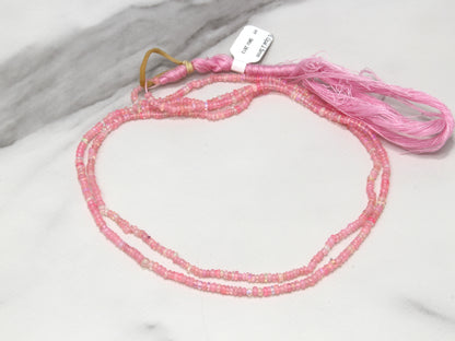 Pink Ethiopian Opal 2.5mm Smooth Rondelles Bead Strand