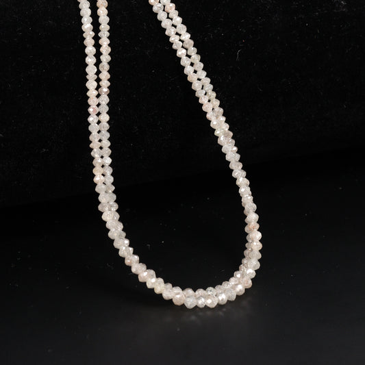 Gray Diamond 1.9mm – 3mm Hand Faceted Rondelles Bead Strand