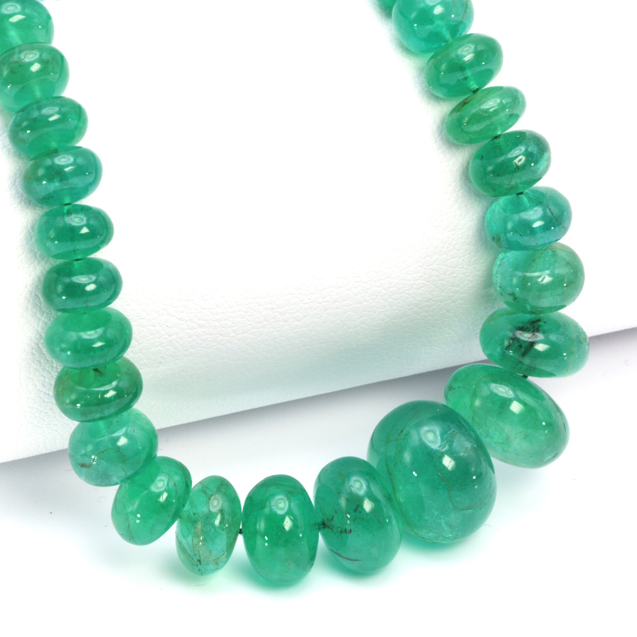 Green Emerald 6.5mm - 13mm Smooth Rondelles Bead Strand