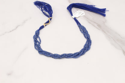 AAA Cornflower Blue Sapphire 2.5mm Hand Faceted Rondelles Bead Strand