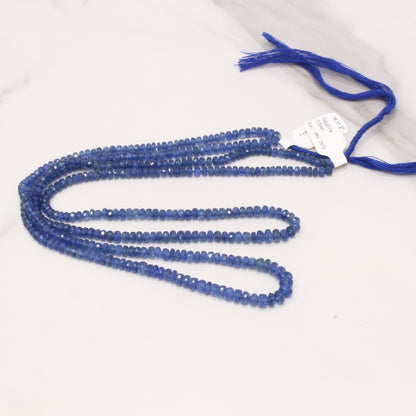 Royal Blue Sapphire 3mm Faceted Rondelles