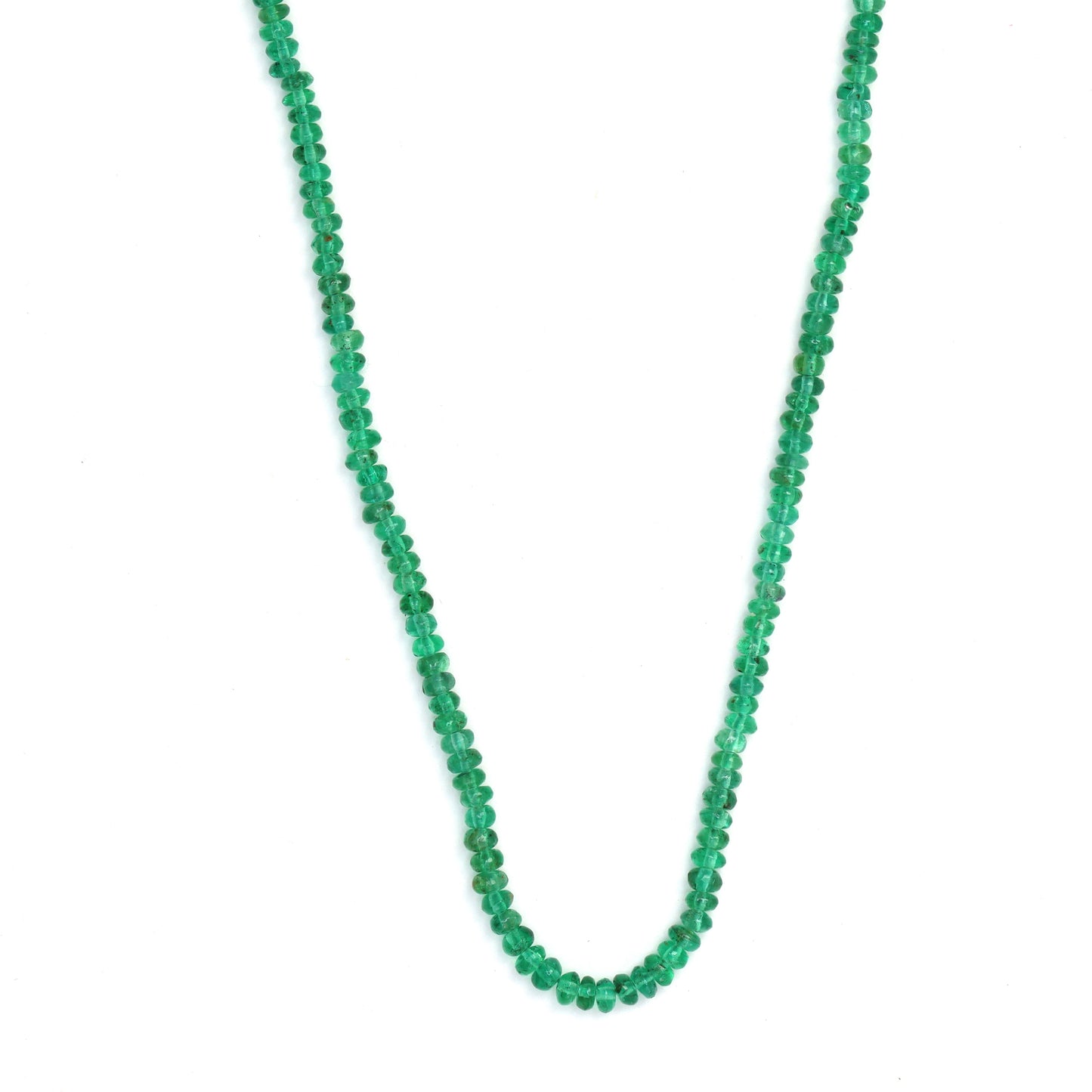 Green Emerald 2mm - 2.5mm Smooth Rondelles Bead Strand