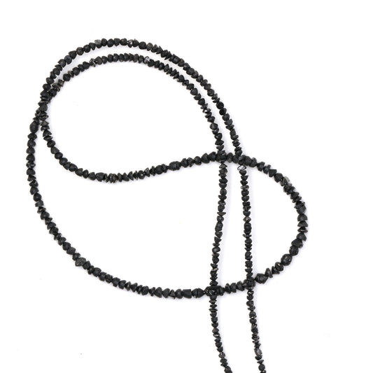 Black Diamond 2mm - 2.5mm Hand Faceted Chips Bead Strand