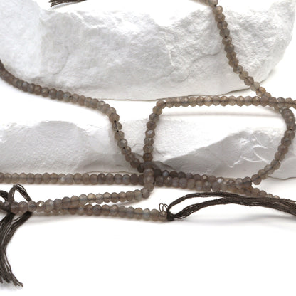 Gray Moonstone 3mm Faceted Rondelles