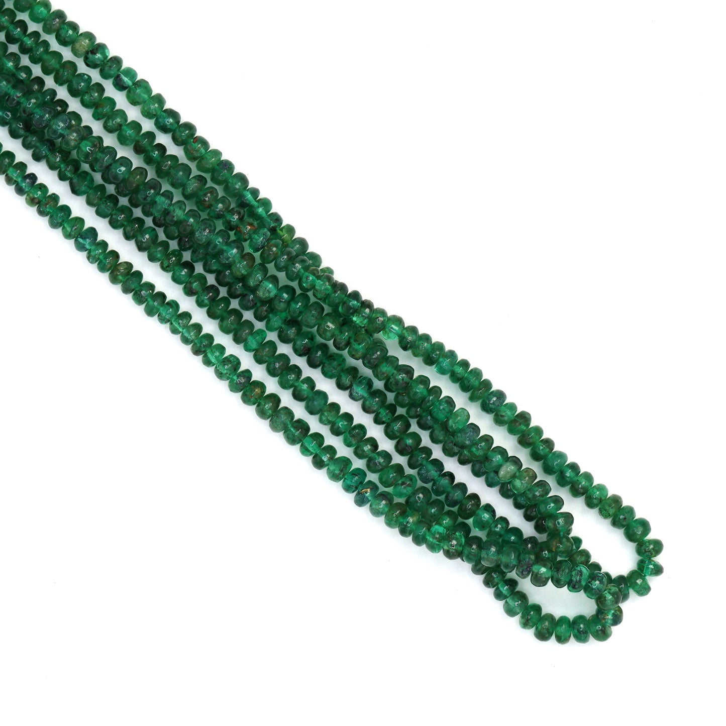 Green Emerald 2mm - 3mm Smooth Rondelles Bead Strand