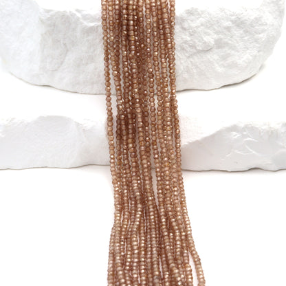 Brown Zircon 1.8mm Faceted Rounds Bead Strand