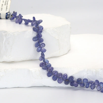 Blue Tanzanite 6x4mm Faceted Pear Shaped Briolettes