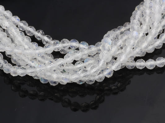 Rainbow Moonstone 3mm Faceted Rounds Bead Strand