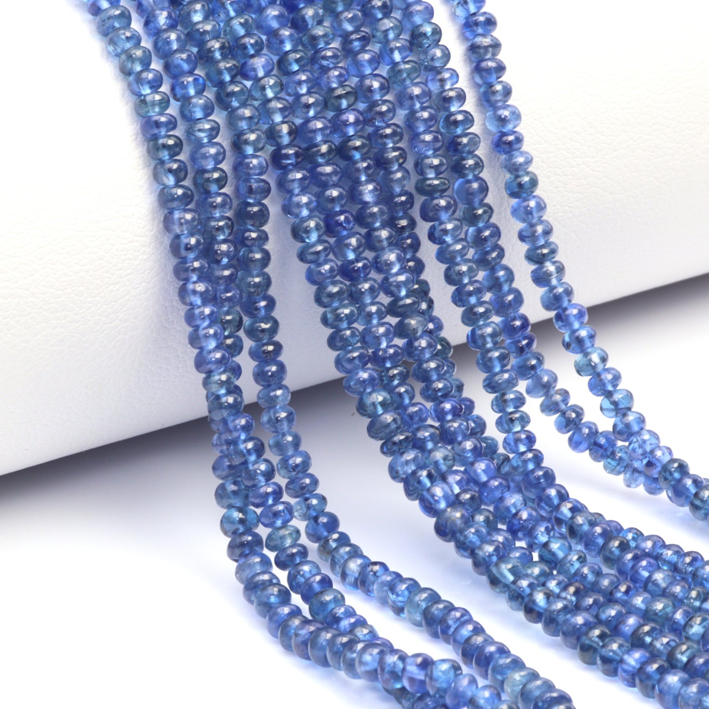 Cornflower Blue Sapphire 2.2mm - 3.5mm Smooth Rondelles Bead Strand