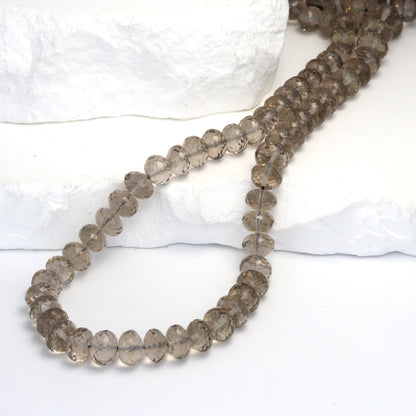 Light Smoky Quartz 7mm Faceted Rondelles