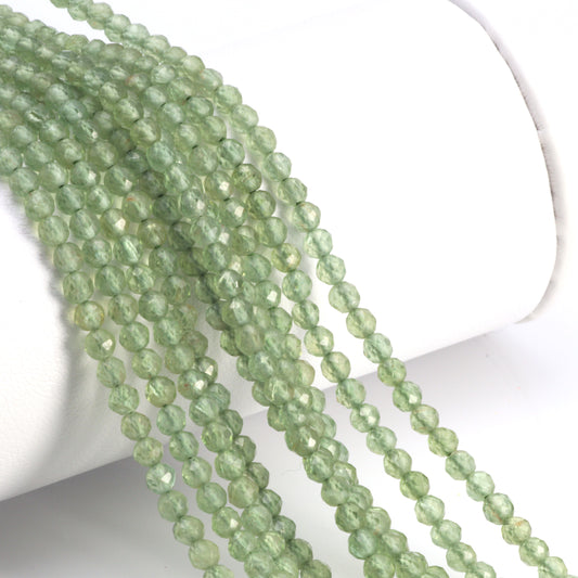 Green Apatite 3mm Faceted Rounds