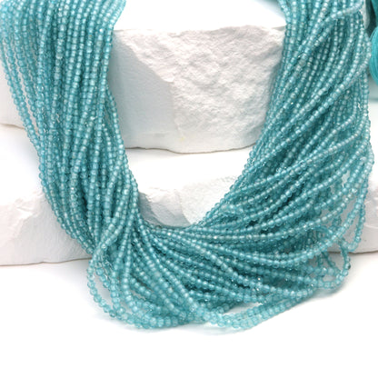 Sea Blue Apatite 1.75mm Faceted Rounds