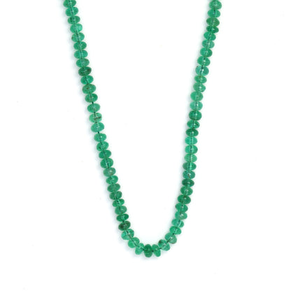 Green Emerald 3mm - 3.5mm Smooth Rondelles Bead Strand