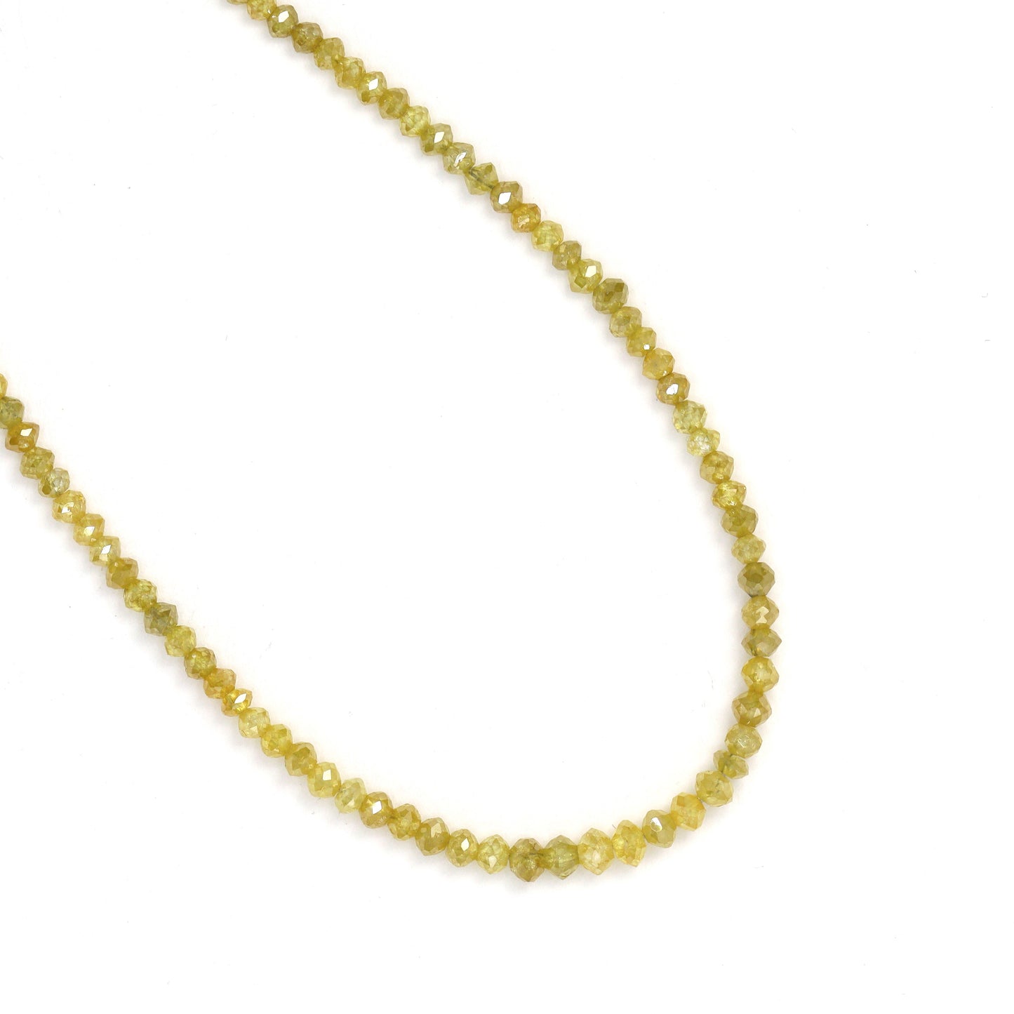 Yellow Diamond 2mm - 3mm Hand Faceted Rondelles Bead Strand