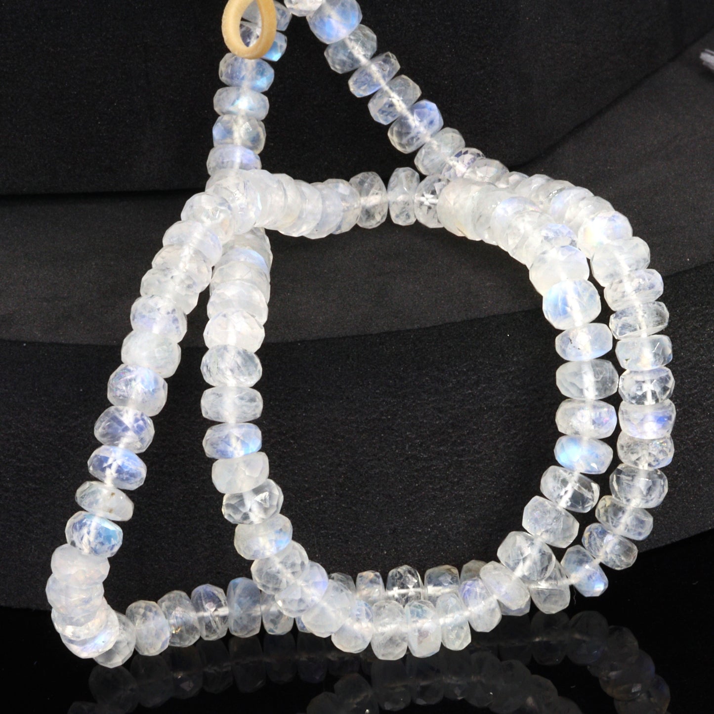 Blue Rainbow Moonstone 6mm Faceted Rondelles