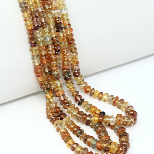 Ombre Brown Zircon 3mm – 5mm Smooth Rondelles Bead Strand