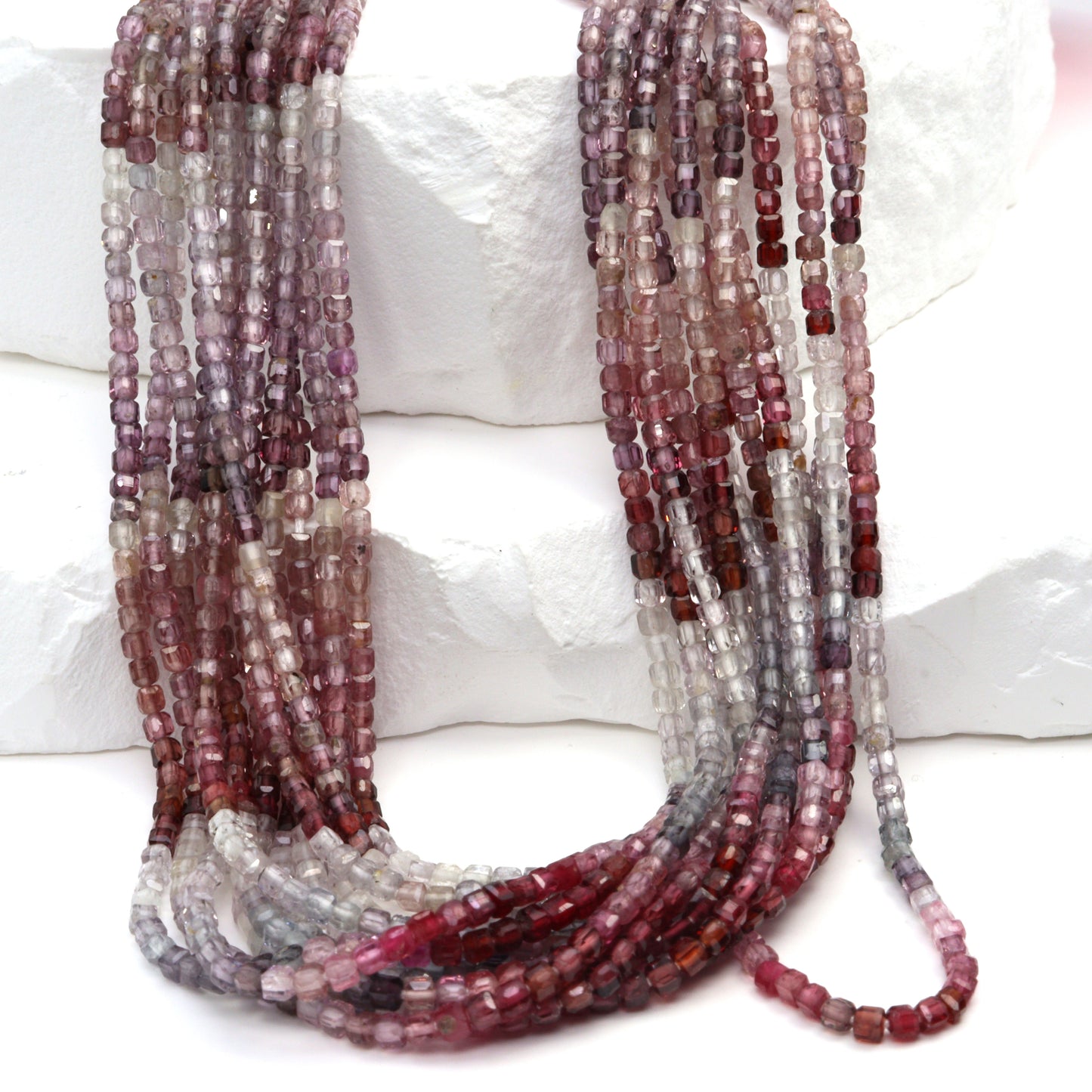 Multi Spinel 2mm Faceted Cubes