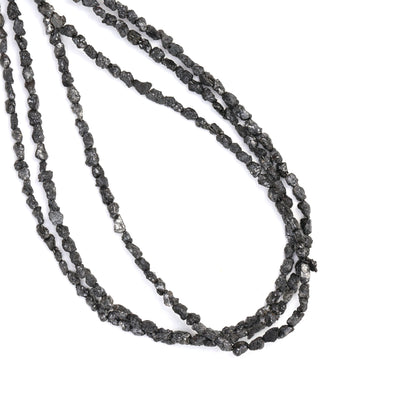 Black Diamond 3x2mm - 4x3mm Faceted Chips Bead Strand