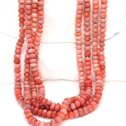 Ombre Pink Opal 4mm Smooth Rondelles