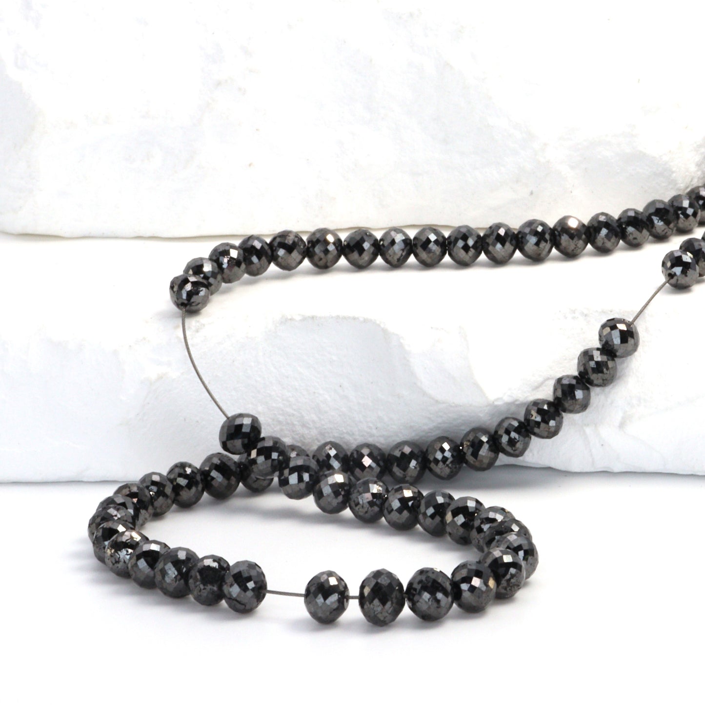 Black Diamond 4.5mm Faceted Rondelles