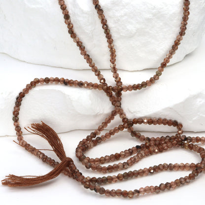 Andalusite 2mm Faceted Rounds Bead Strand