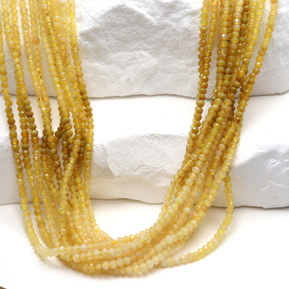 Ombre Yellow Agate 2mm Faceted Rounds