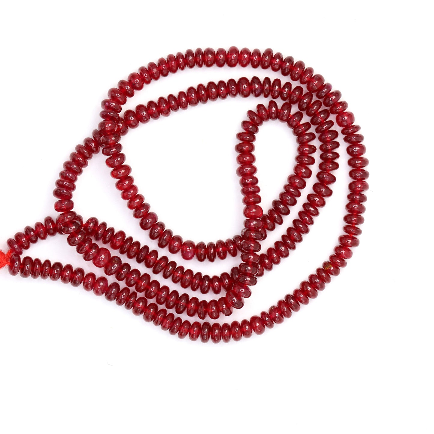 AAA Red Ruby 3.75mm Smooth Rondelles Bead Strand