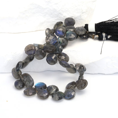 AA Dark Blue Labradorite 8mm Faceted Heart Shaped Briolettes