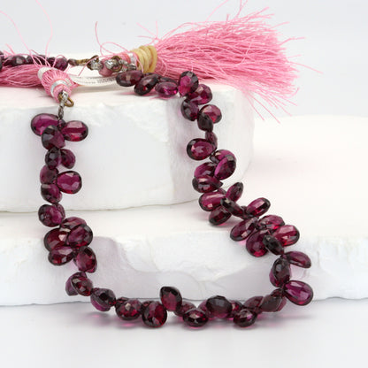 AAA Rhodolite Garnet 8x6mm Faceted Pear Shaped Briolettes