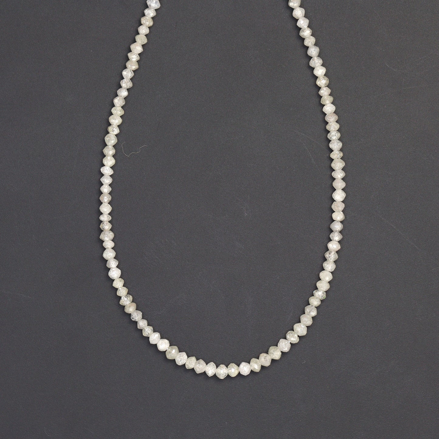 Gray Diamond 1.9mm - 2.2mm Faceted Rondelles Bead Strand