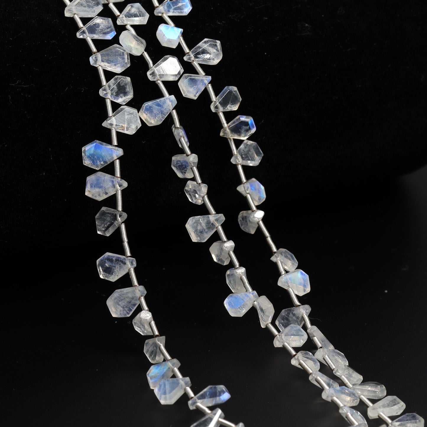 Rainbow Moonstone 5x3mm – 6x4mm Faceted Shields Bead Strand