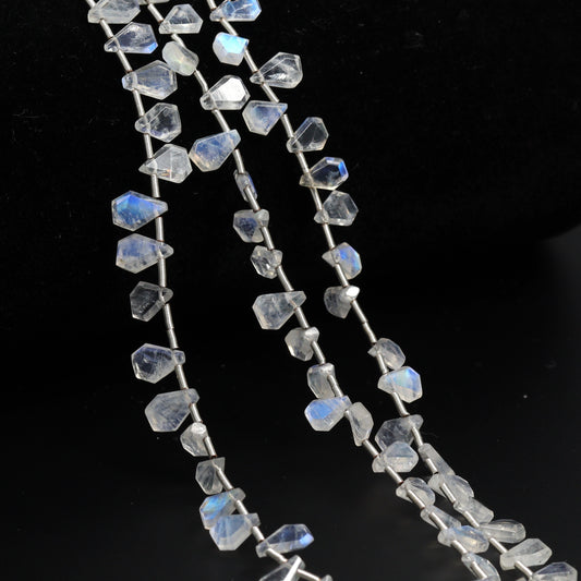Rainbow Moonstone 5x3mm – 6x4mm Faceted Shields Bead Strand