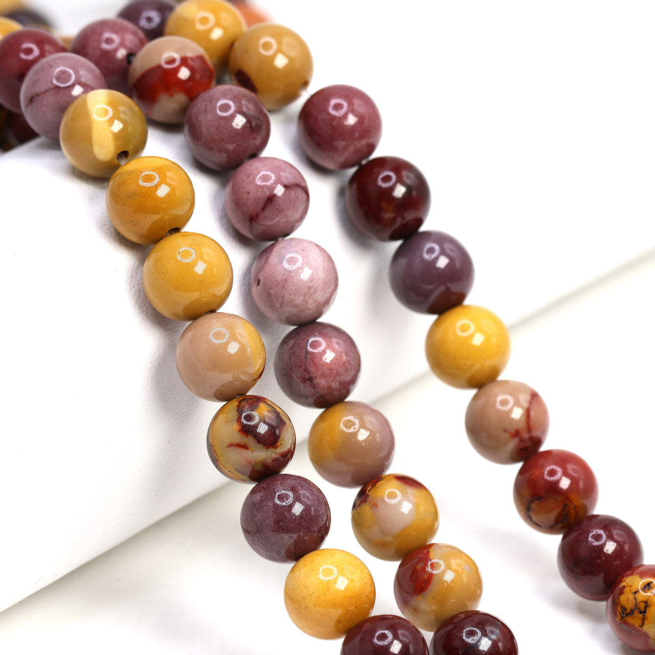 Natural Mookaite 8mm Smooth Rounds