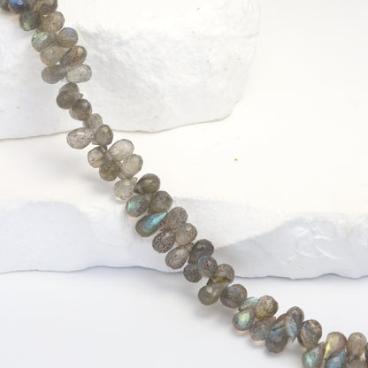 Blue Labradorite 6x4mm Faceted Teardrop Briolettes