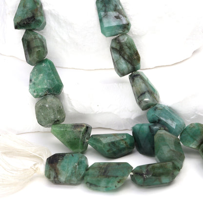 Sakoda Emerald 14x10mm Faceted Nuggets