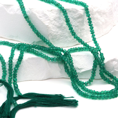 Green Onyx 2.5mm Faceted Rondelles