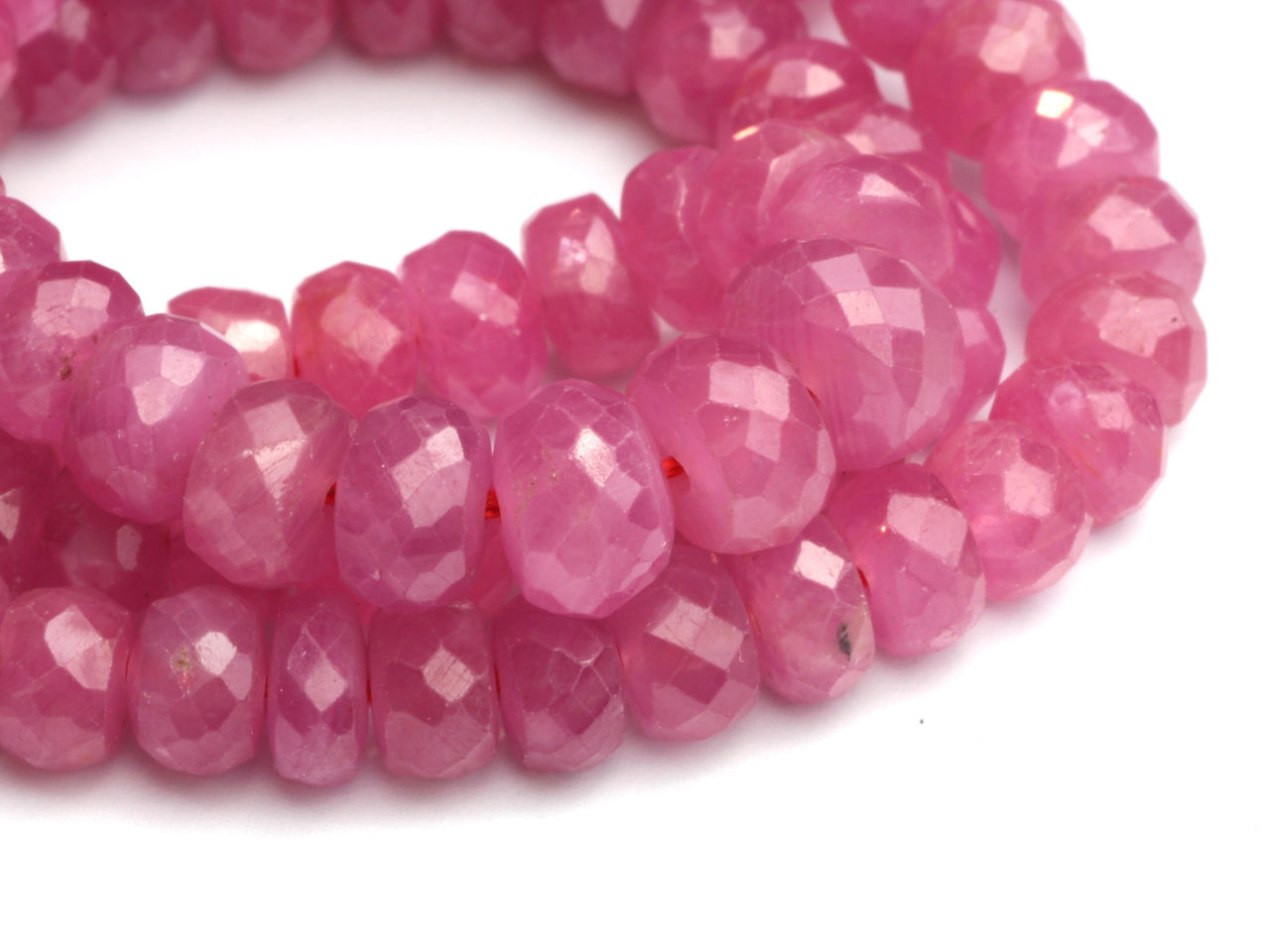 Pink Sapphire 4.5mm Faceted Rondelles