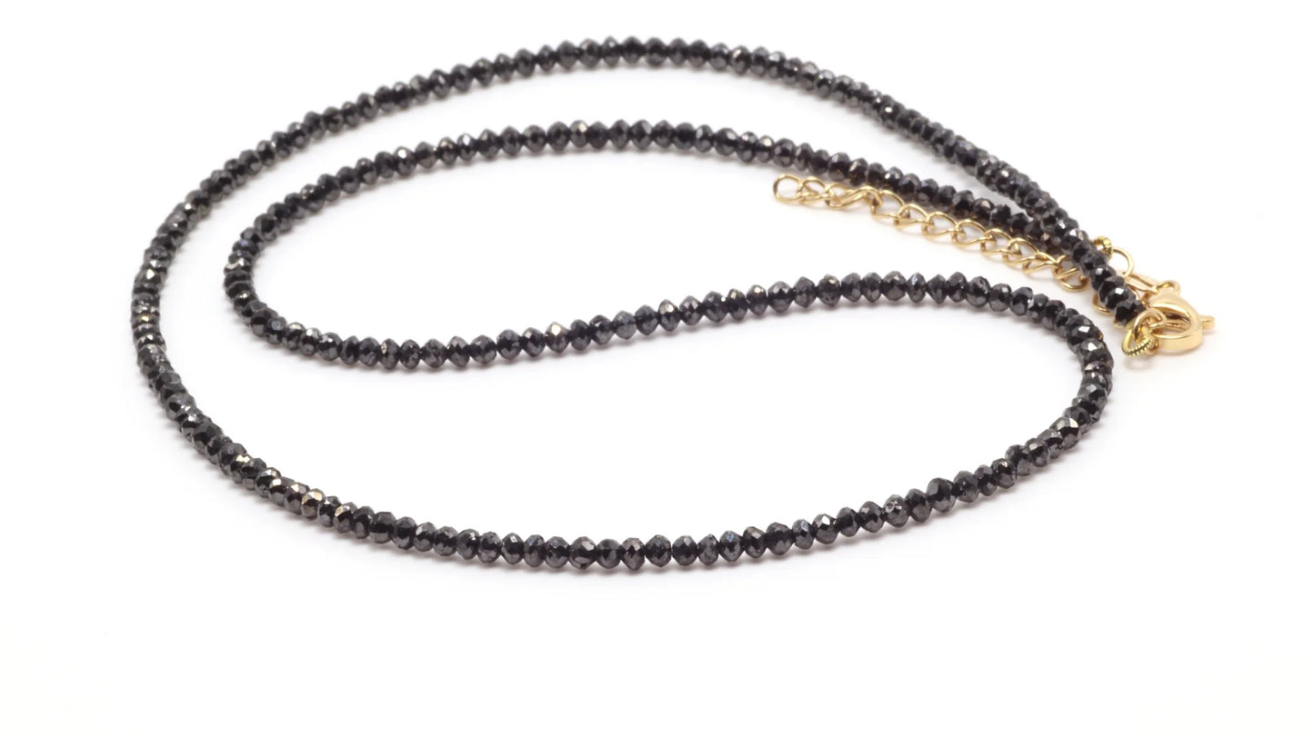 18k Black Diamond Bead Necklace (~16ct)