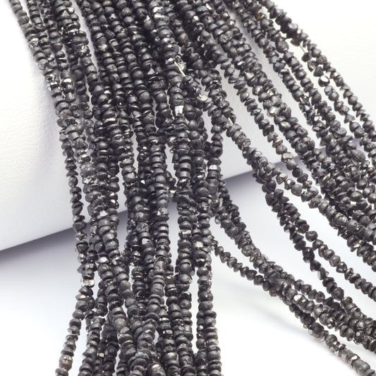 Black Diamond 2mm - 2.5mm Hand Faceted Chips Bead Strand