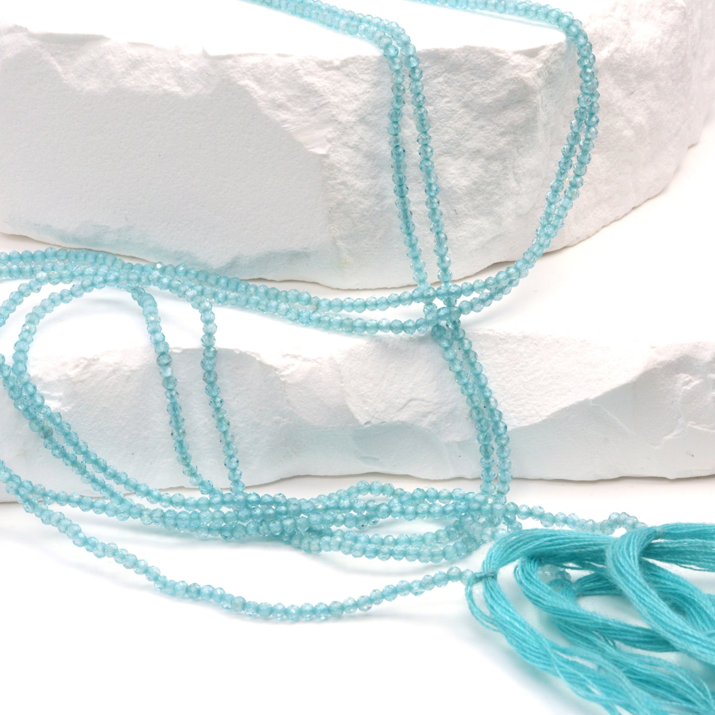 Sea Blue Apatite 1.75mm Faceted Rounds