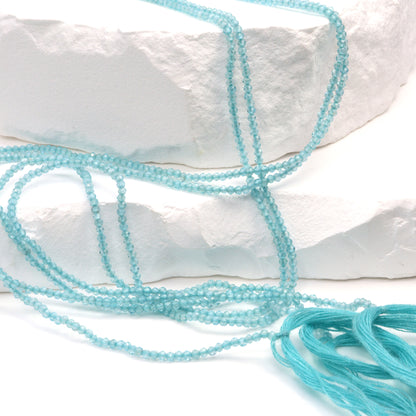 Sea Blue Apatite 1.75mm Faceted Rounds