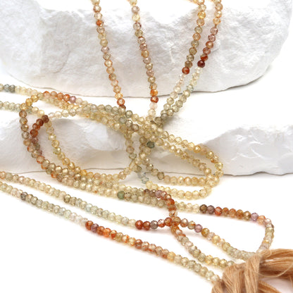 Ombre Brown Zircon 2.5mm Faceted Rounds