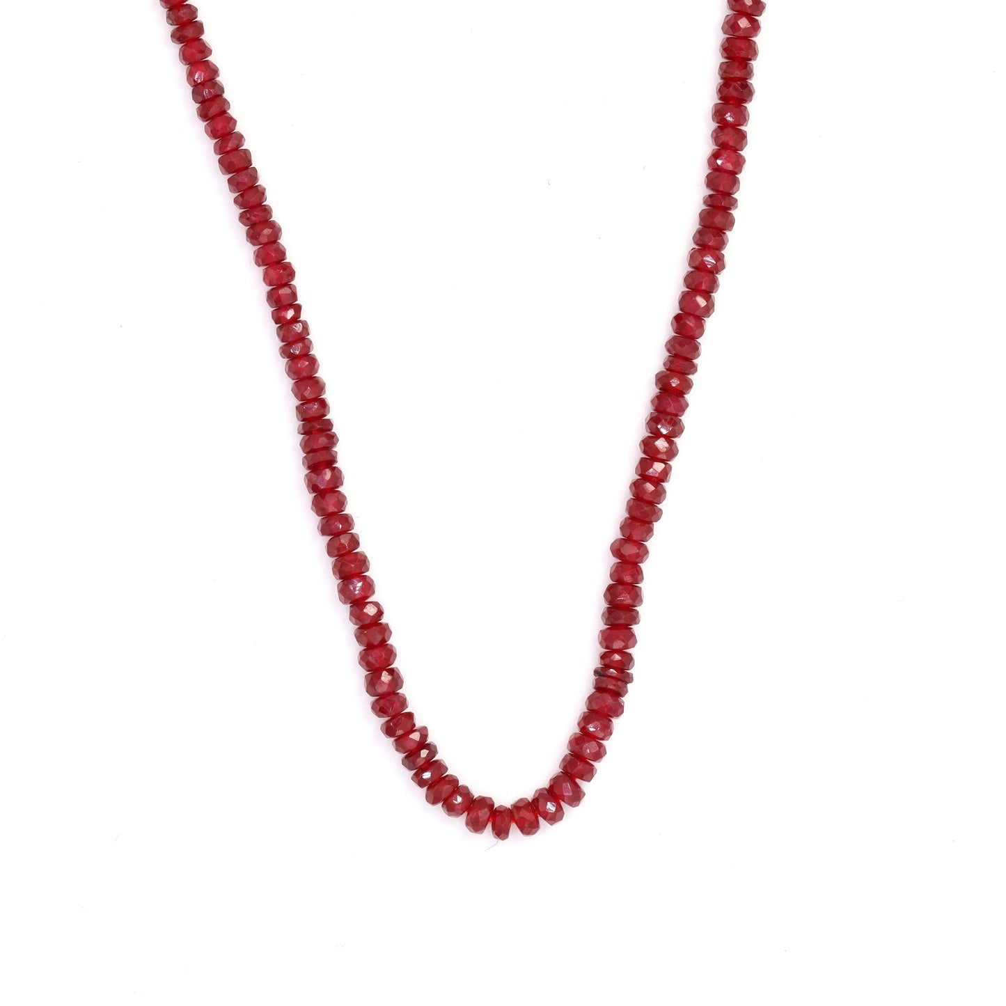 Red Ruby 2.5mm Hand Faceted Rondelles Bead Strand