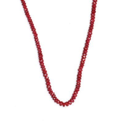 Red Ruby 2.5mm Hand Faceted Rondelles Bead Strand