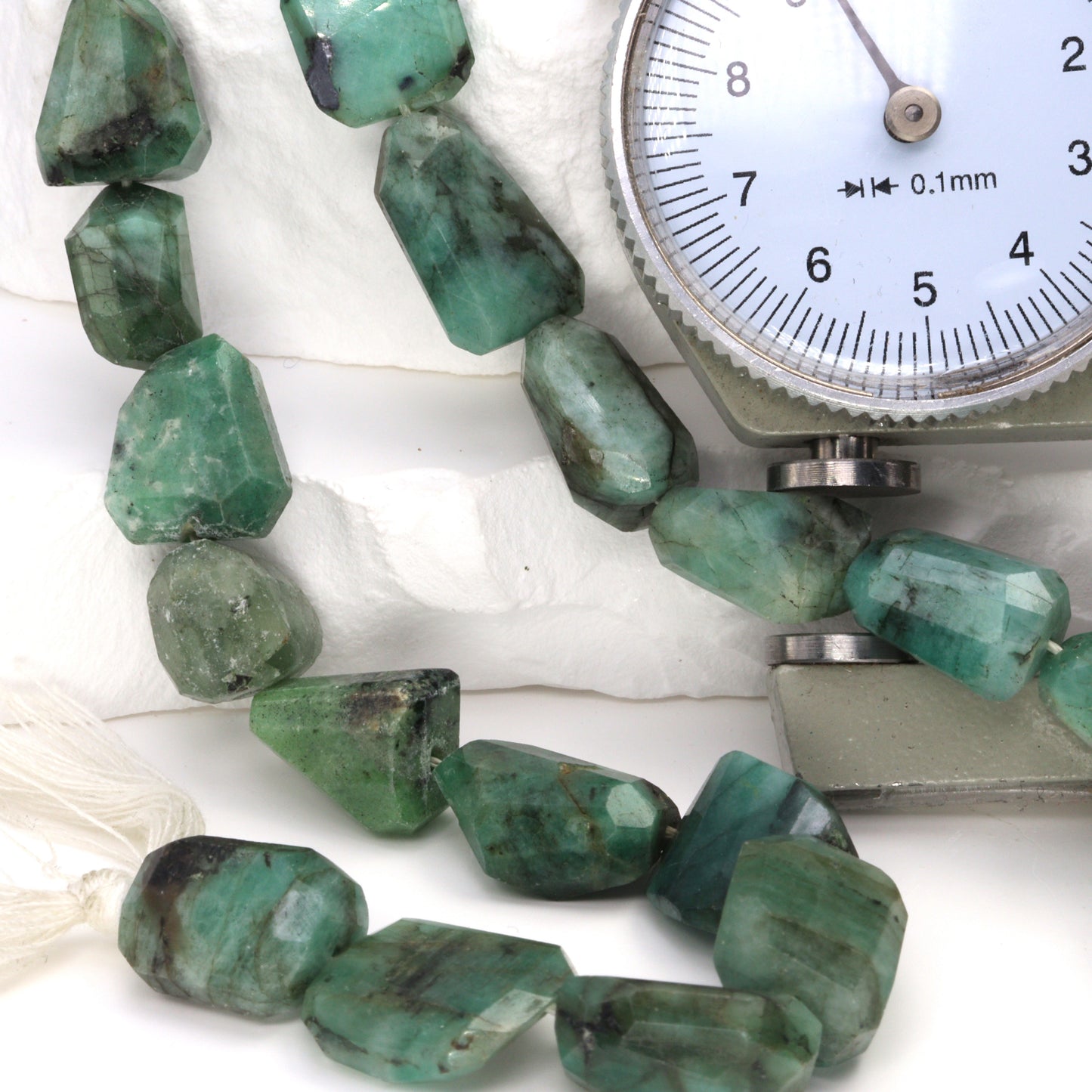 Sakoda Emerald 14x10mm Faceted Nuggets