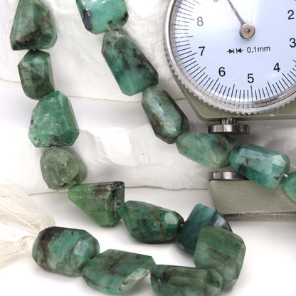 Sakoda Emerald 14x10mm Faceted Nuggets